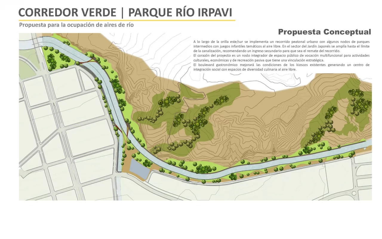 Urban Masterplan Irpavi River Green Corridor Plan Maestro Urbano Urbano Corredor Ecológico Río Irpavi, La Paz Bolivia